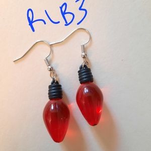 Red Smooth Light Bulb Earring